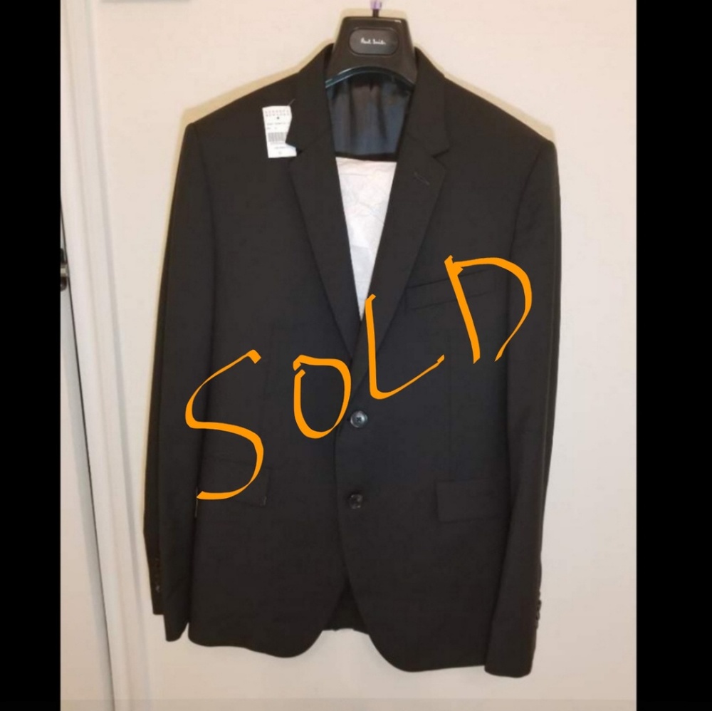 NWT Paul Smith Kensington Black Slim Suit US38